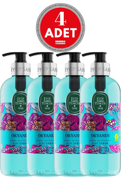 Doğal Zeytinyağlı Sıvı Sabun Okyanus 500 ml x 4 Adet