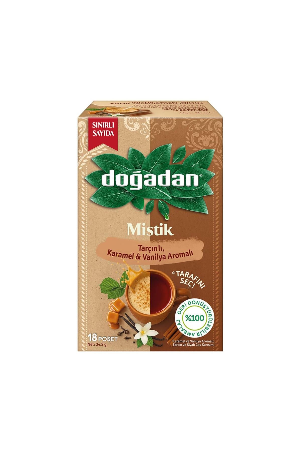 Mystic Tea 18li - Tarçın Karamel Vanilya Aromalı (Shay Ma'nawi)