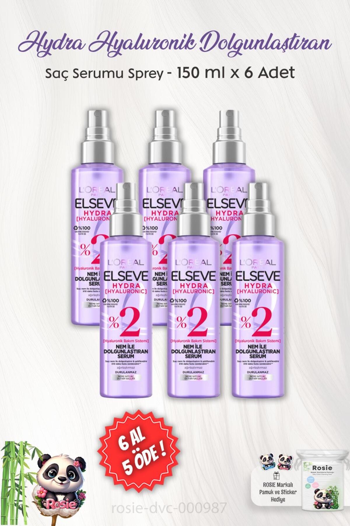 6 AL 5 ÖDE Hydra Hyaluronik Dolgunlaştıran Serum Sprey 150 ml ve ROSIE