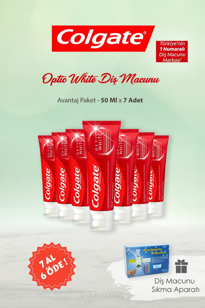 Parıldayan Beyazlık 50 ml 7 AL 6 ÖDE ve Pratik Diş Macunu Sıkma Aparatı