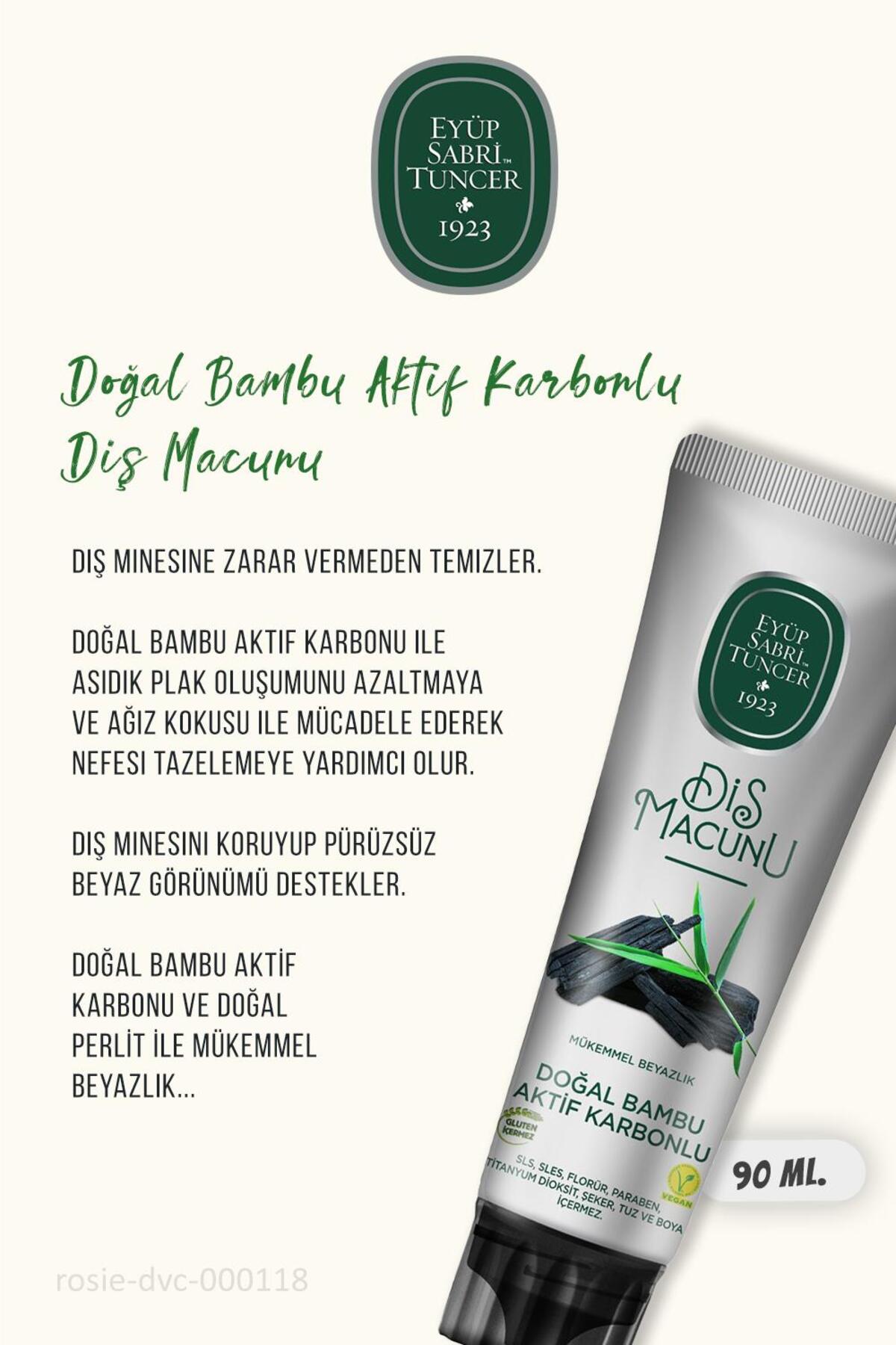 Diş Macunu Bambu Karbonlu 3 Adet 90 ml ve ROSIE Pamuk 60'lı