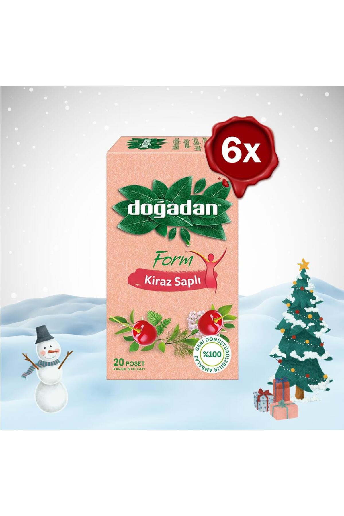 Yılbaşı Paketi Form Çay Kiraz Saplı 20'li x 6
