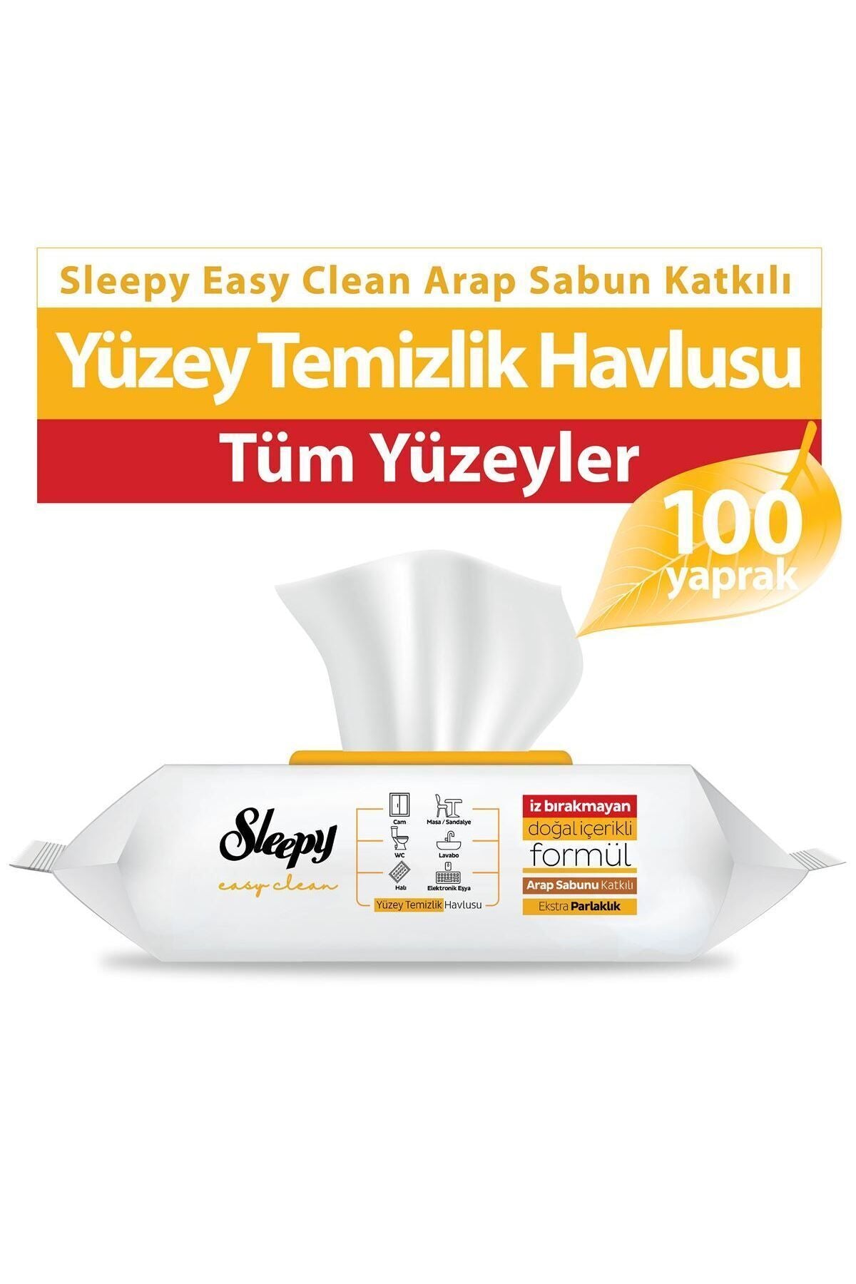 Easy Clean Arap Sabunu Katkılı Yüzey Temizlik Havlusu 100' Lü X 12 Adet