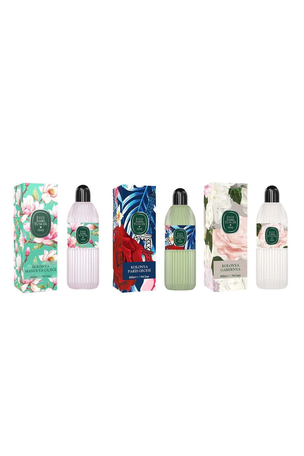 Kolonya Manolya Çiçeği, Paris Gecesi ve Gardenya Pet Şişe 400 ML