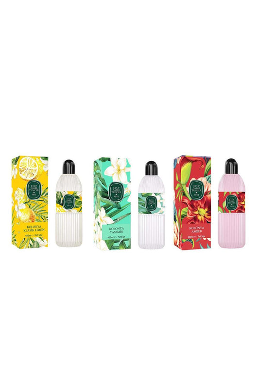 Kolonya Japon Kiraz Çiçeği, Çeşme Limonu ve Yasemin Pet Şişe 400 ML