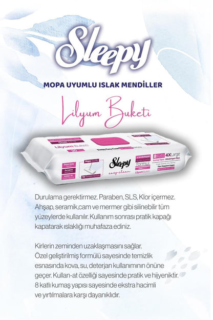 20'li Lilyum Buketi Mopa uyumlu ve Mop Seti, Rosie Hediyeli