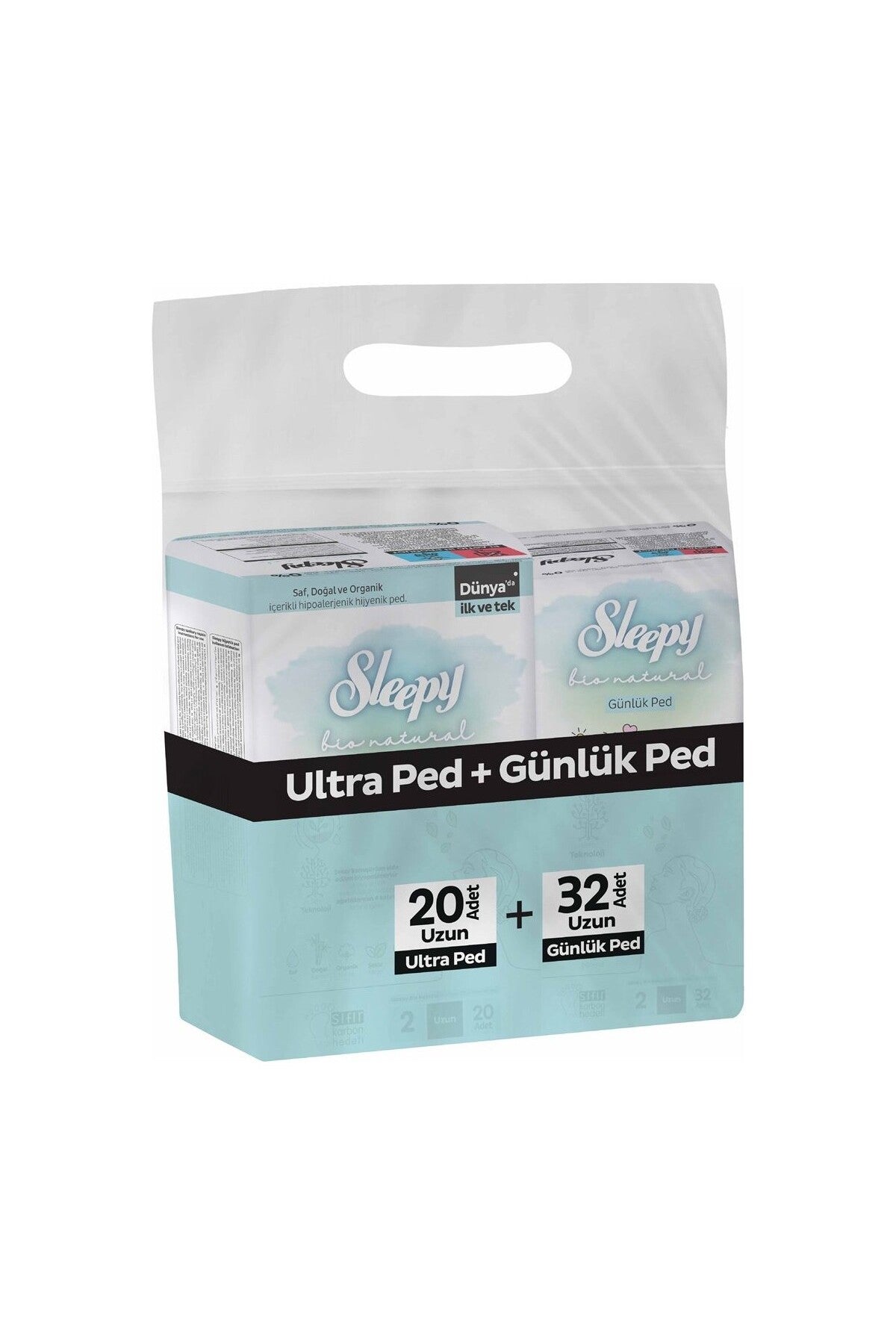 Bio Natural Premium Plus Hijyenik Ped Uzun 20'li + Günlük Ped Uzun 32'li