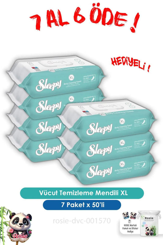 7 AL 6 ÖDE Vücut Temizleme Mendili Xl 50"li