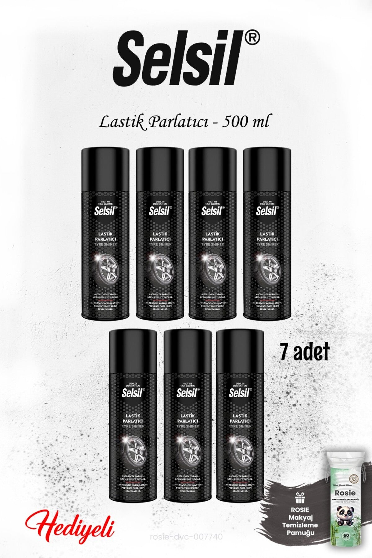 7 adet 500 ml Lastik Parlatıcı, ROSIE