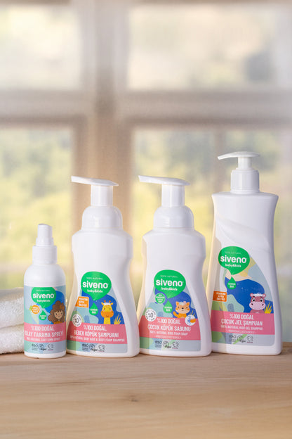 %100 Doğal Bebek Köpük Şampuanı Yenidoğan Saç ve Vücut Nemlendirici Bitkisel Vegan 250 ml