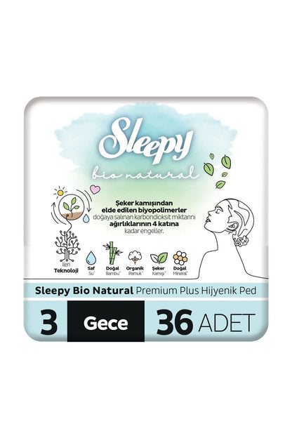 Bio Natural Premium Plus Hijyenik Ped Gece 36 Adet Ped
