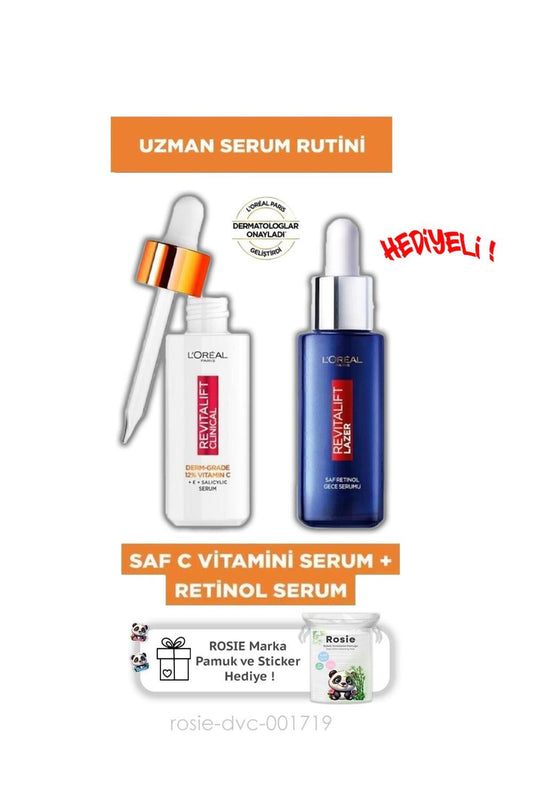 Loreal Paris Revitalift Clinical %12 Saf C Vitamini Aydınlatıcı Serum & Revitalift Lazer Saf Retinol