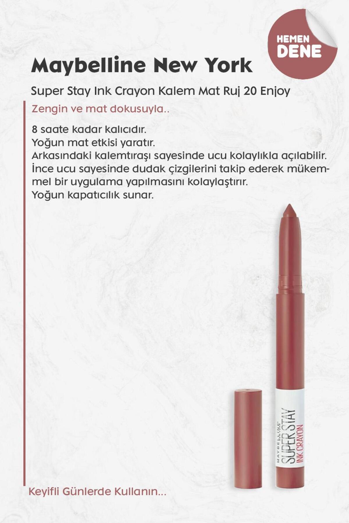 Super Stay Ink Crayon Mat Kalem Ruj 20