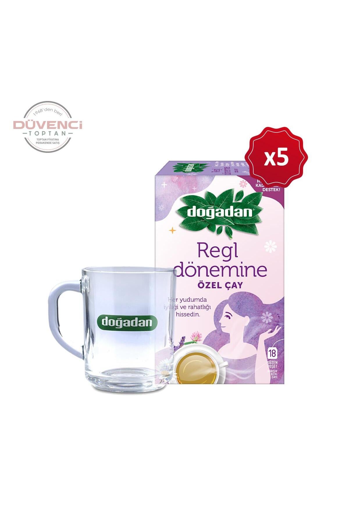 Regl Dönemine Özel Bitki Çayı Bardak Hediyeli x 5 Adet