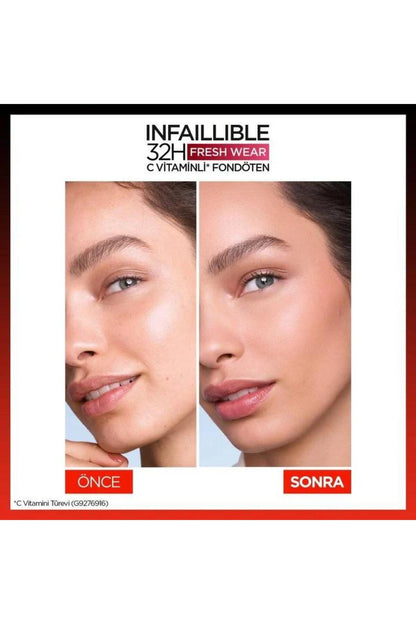 3 Adet Loreal Paris Infaillible 32H Fresh Wear Fondöten 125 Natural Beige ve ROSIE