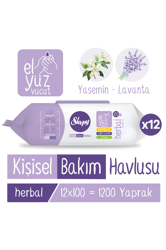 Herbal Kişisel Bakım Havlusu 12x100 (1200 Yaprak)