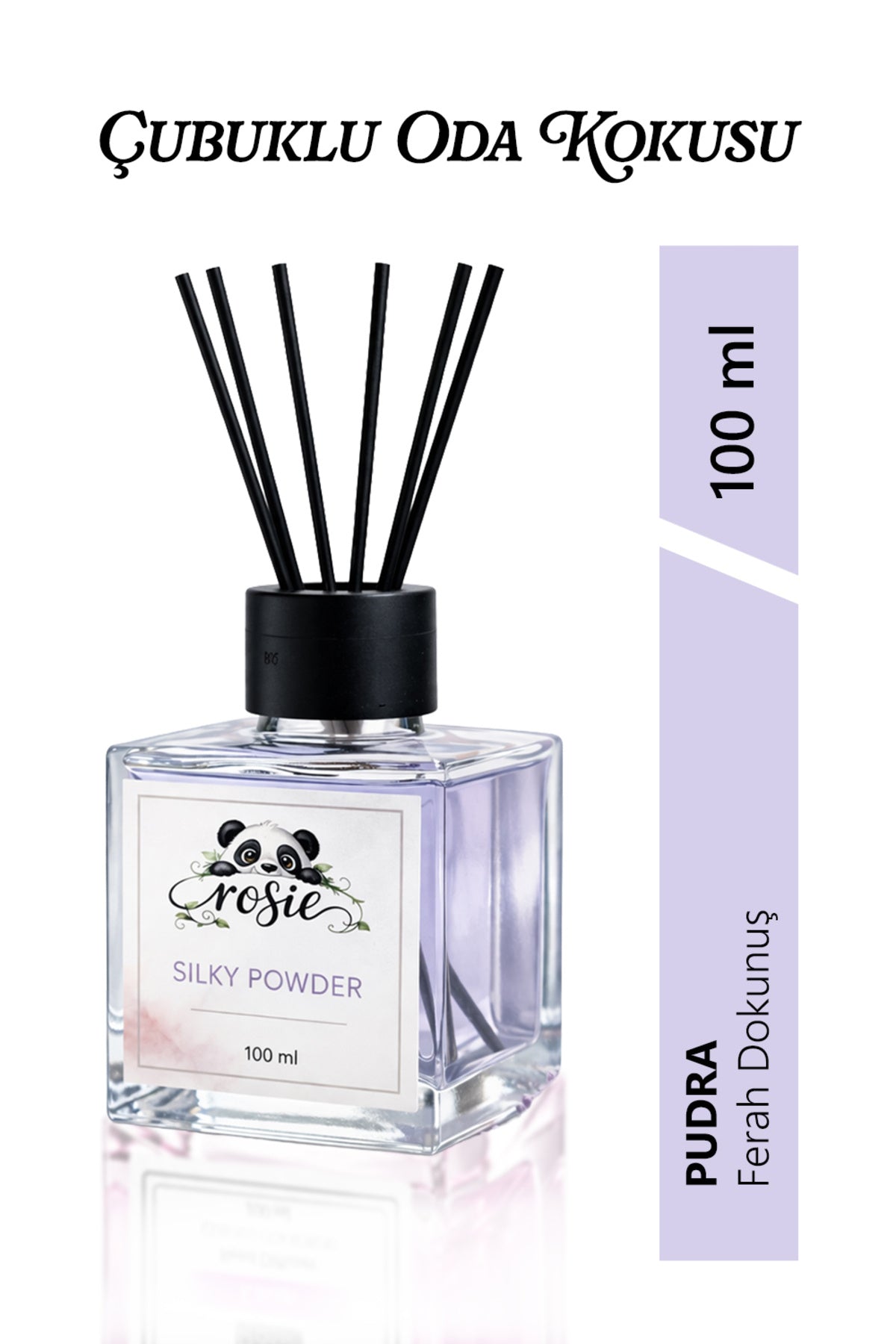 Pudra Oda Kokusu 100 ml Çubuklu Reed Diffuser | Bebek Pudrası Ferahlığı | Uzun Süre Kalıcı Ev Kokusu