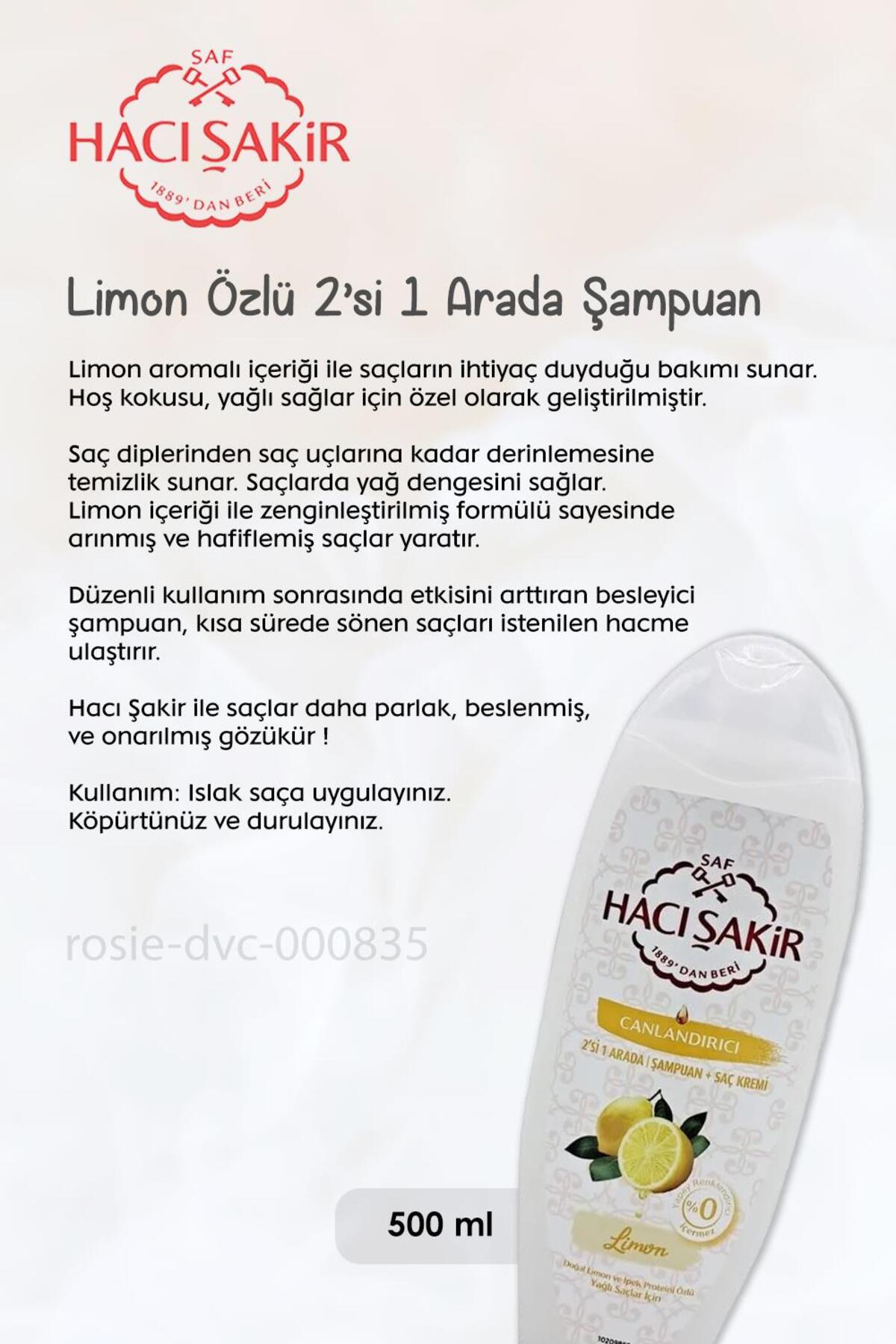 Lavanta Dinlendirici Sıvı Sabun 300 ml, Limonlu Şampuan 500 ml ve ROSIE