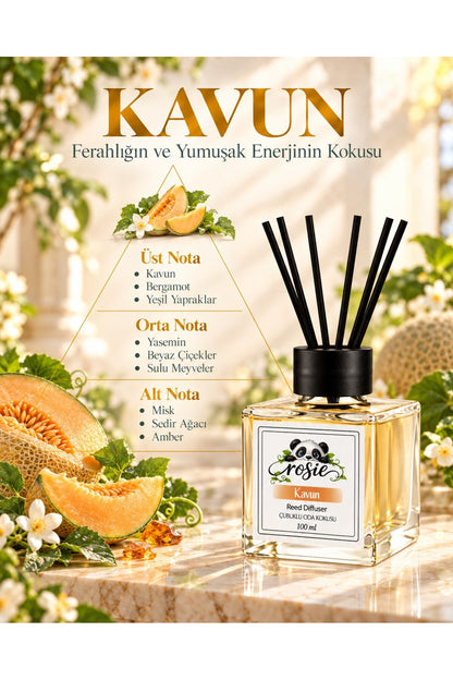 Kavun 7'li Çubuklu Oda Kokusu Seti 7 x 100 ml – Tatlı ve Ferah Meyvemsi Koku