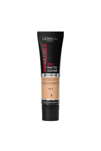 Infaillible Matte Cover Fondöten SPF25 Warm Undertone 145