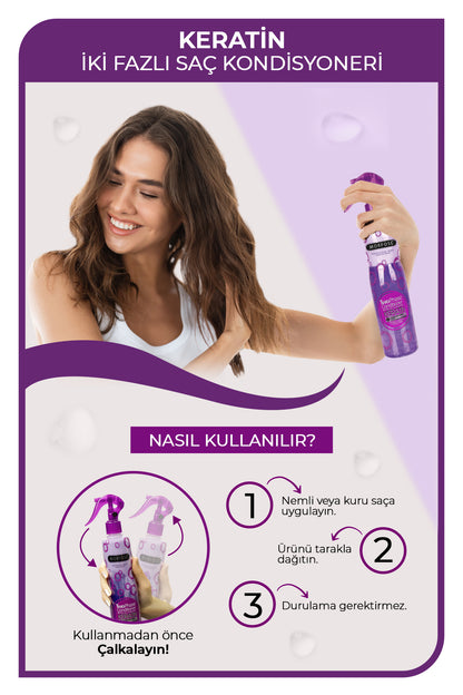 Keratin Içerikli Fön Suyu Mor 400 Ml