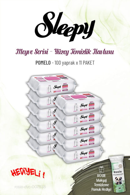 100 yaprak x 11 paket Pomelo Yüzey Temizlik Havlusu ve ROSIE