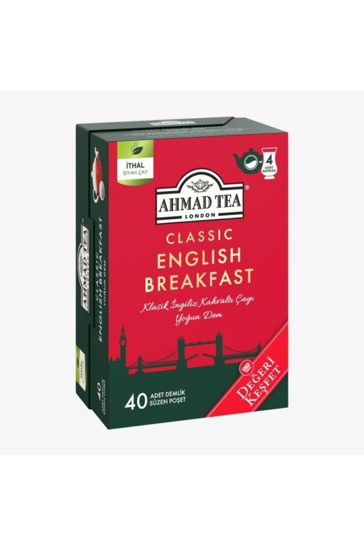 40'lı Klasik English Breakfast 3 paket Demlik Poşet Çay 80 g ve Oda Kokusu