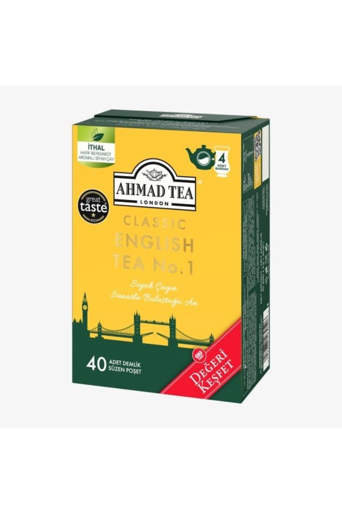 English Tea No.1 Demlik Poşet Çay 40'lı 3 paket ve Oda Kokusu