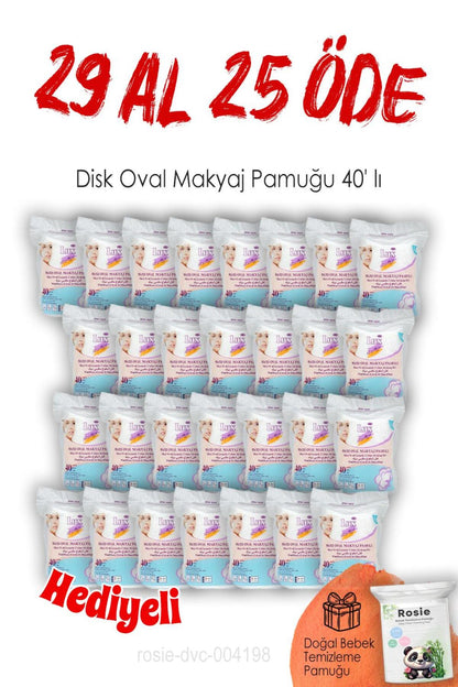 29 AL 25 ÖDE Lux Disk Oval Makyaj Pamuğu 40' lı ve ROSIE