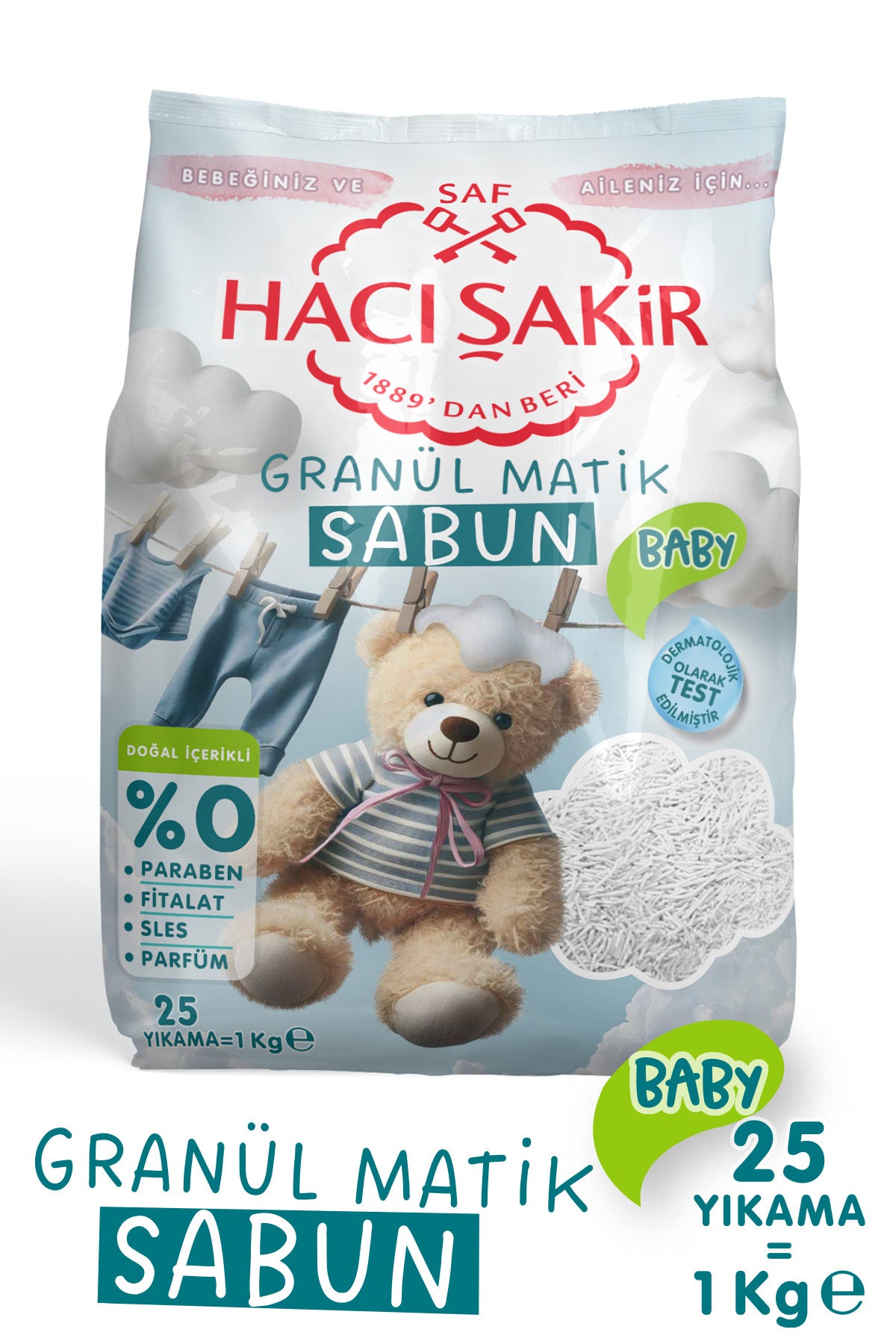 Bebek Çamaşırları için Doğal İçerikli Granül Matik Sabun 1 kg