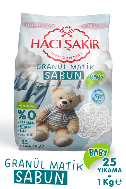 Bebek Çamaşırları için Doğal İçerikli Granül Matik Sabun 1 kg