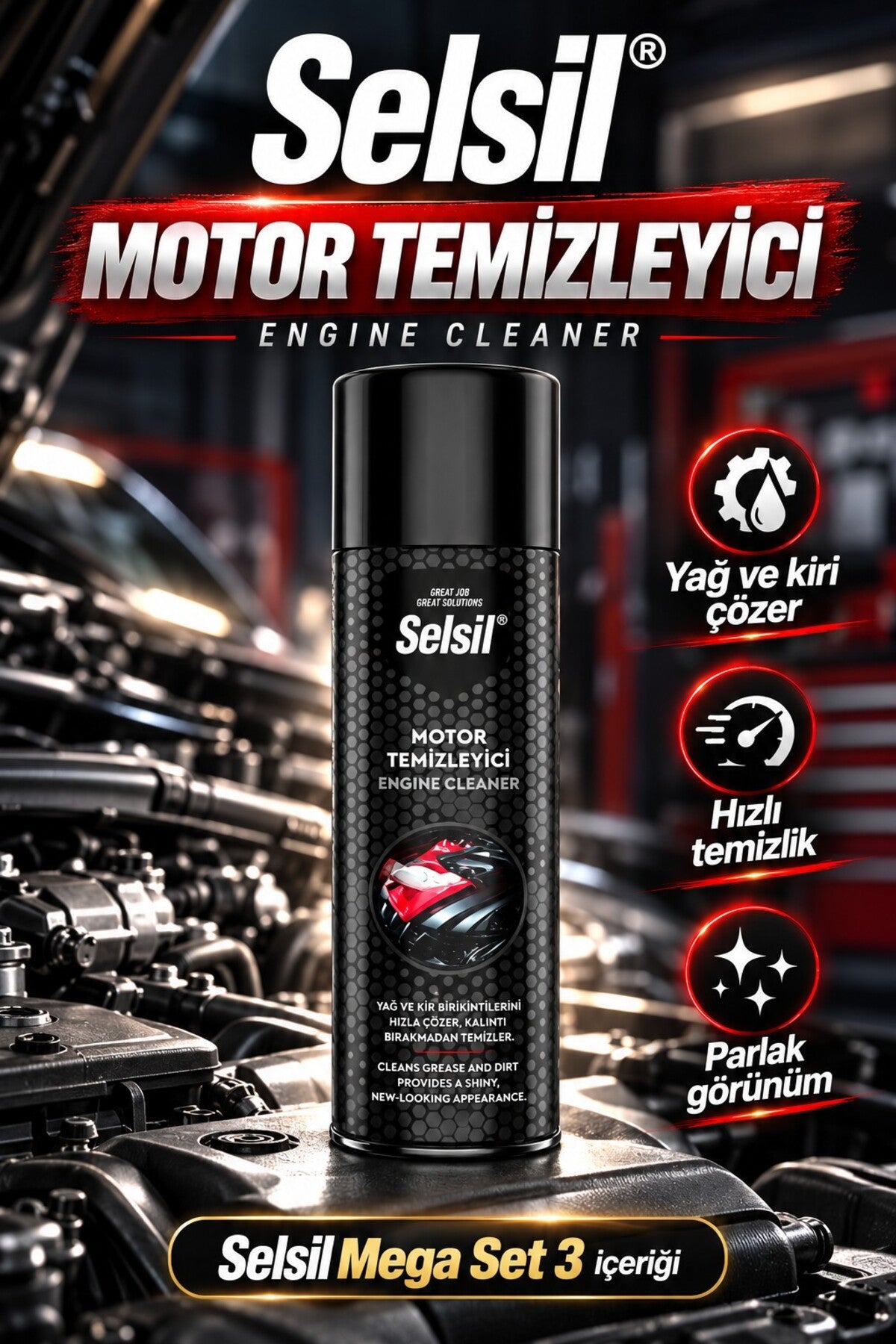 Motor & Fren Bakım 3'lü Set + Rosie 250 ml Sprey Koku Hediye