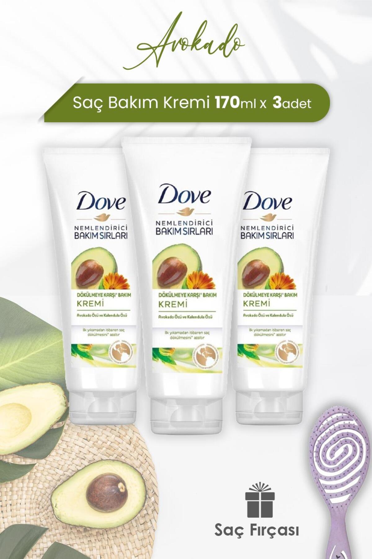 Saç Bakım Kremi Avokado 170 ml X 3 Adet Ve Saç Fırçası