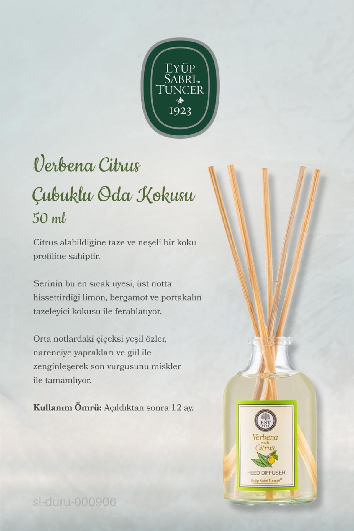 Verbena Citrus Çubuklu Oda Kokusu 50 ml 3 Adet ve ROSIE Pamuk