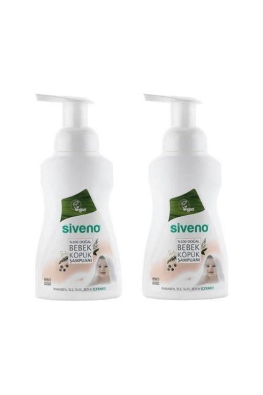 %100 Doğal Bebek Köpük Şampuanı Yenidoğan Saç ve Vücut İçin Nemlendirici Bitkisel 250 ml X 2 Adet