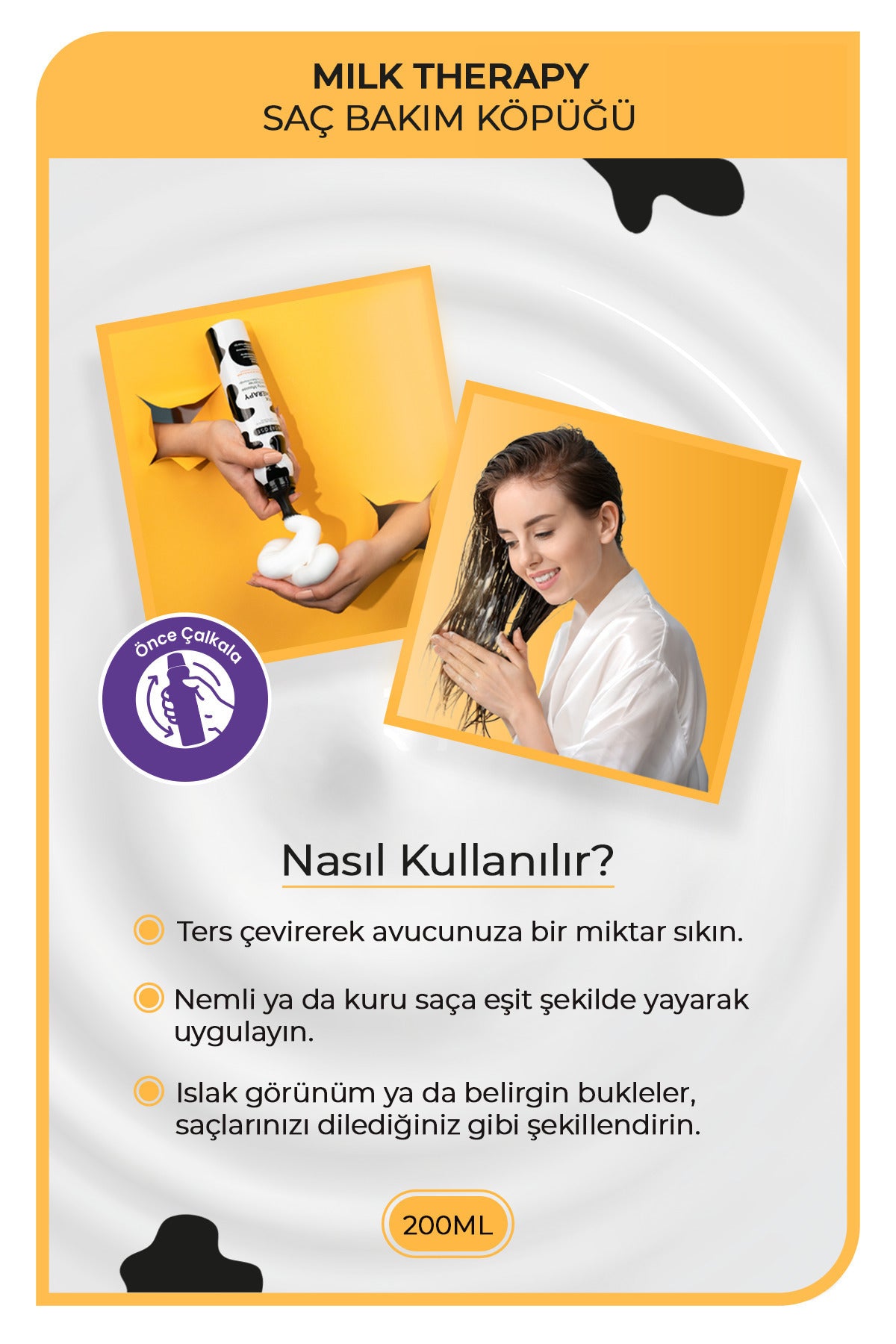 Milk Therapy Saç Köpüğü 200 ml 2 Adet