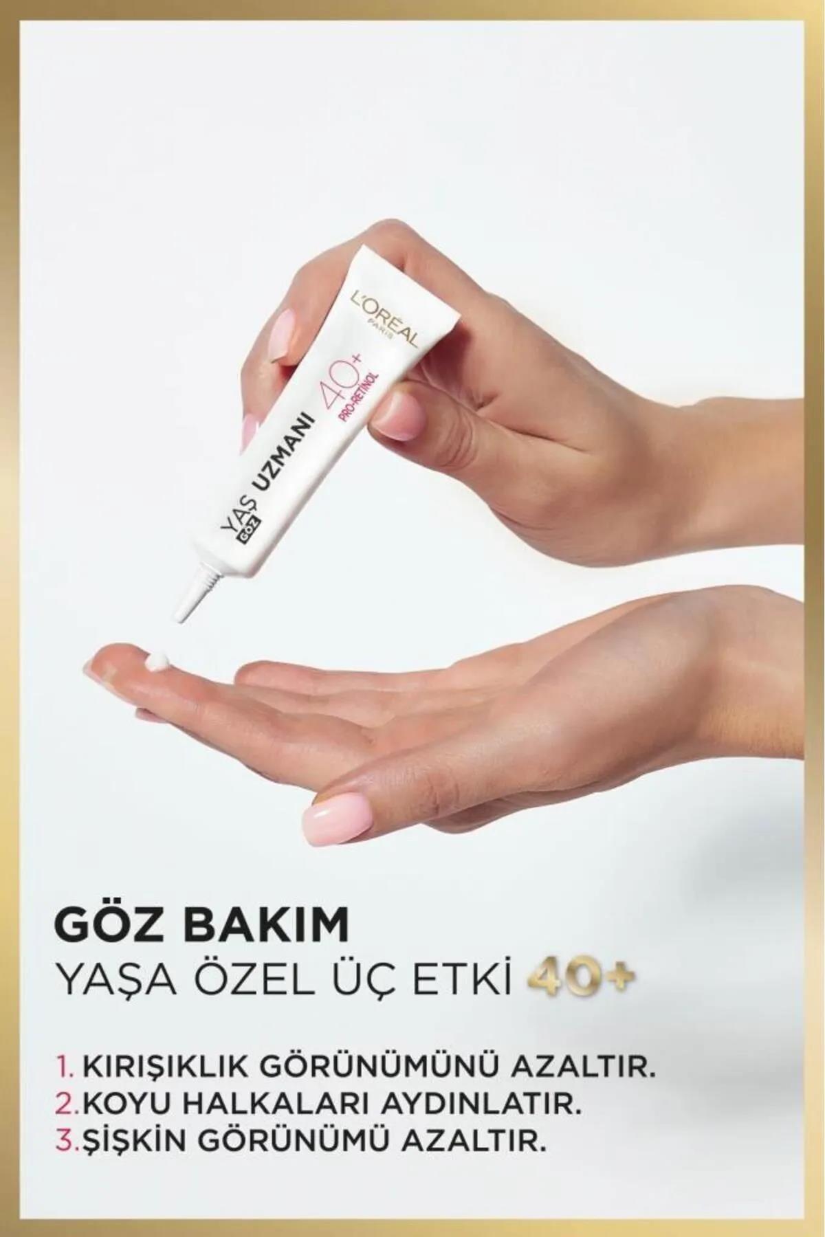 3 Adet Loreal Paris Yaş Uzmanı Kırışıklık Karşıtı Aydınlatıcı Göz Kremi 40+ 15 ml ve ROSIE