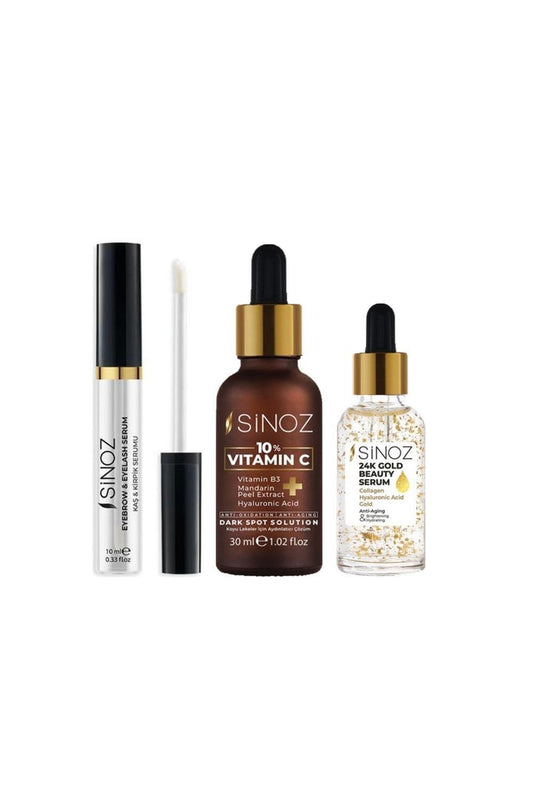 Kaş Kirpik Serumu 10 Ml, Altın Göz Serum 10 Ml Ve C Vitamini Serum 30 Ml