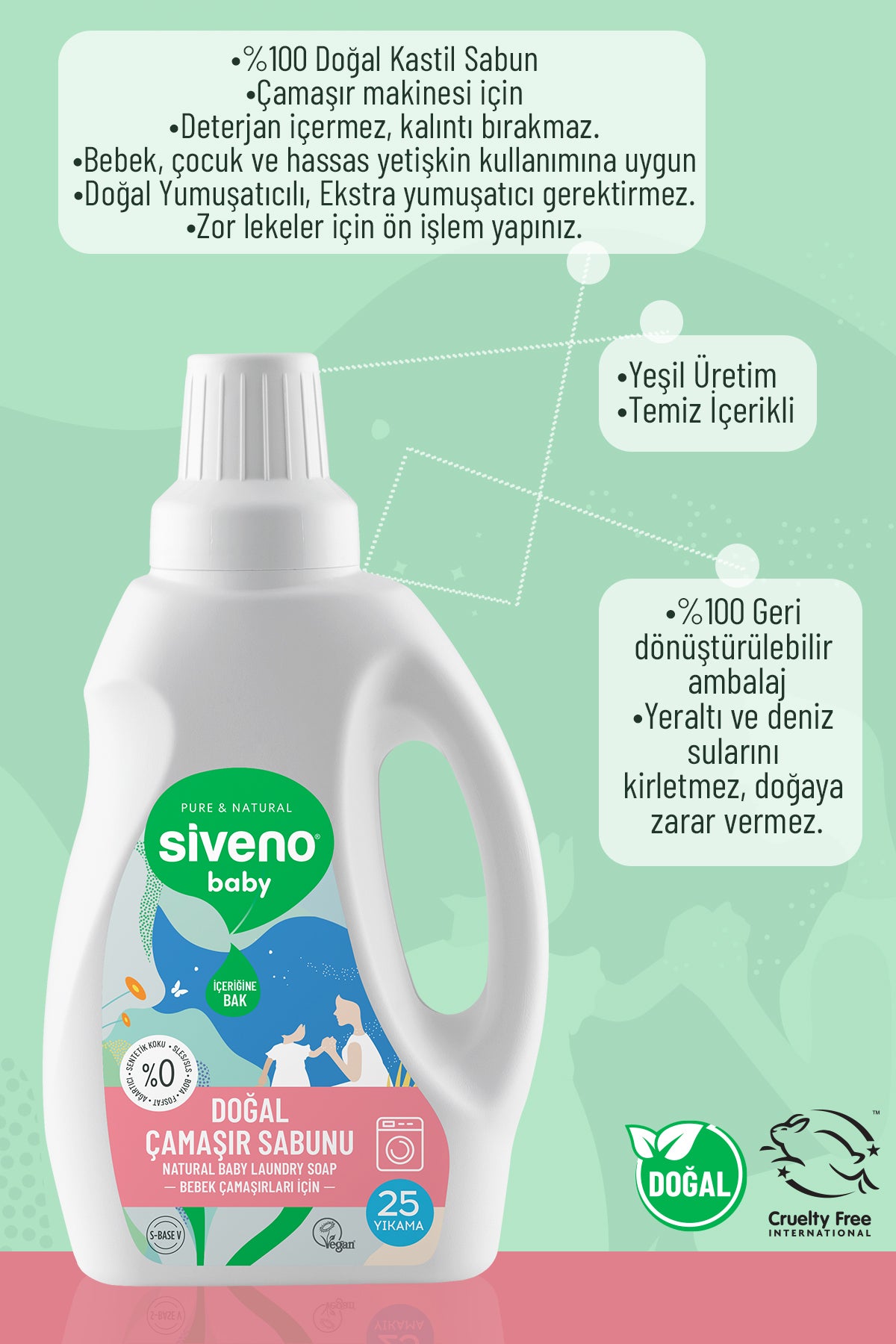 %100 Doğal Bebek Çamaşır Sabunu 750 ml & Biberon Emzik Temizleyici Elde Bulaşık Sabunu 500 ml