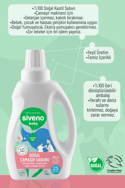 %100 Doğal Bebek Çamaşır Sabunu 750 ml & Biberon Emzik Temizleyici Elde Bulaşık Sabunu 500 ml