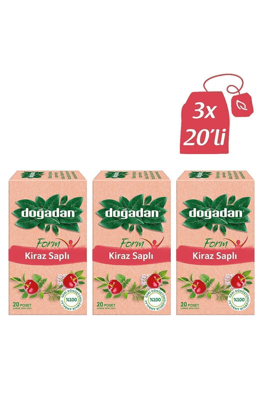 *Form Kiraz Saplı Karışık Bitki Çayı 20'li X 3 Adet