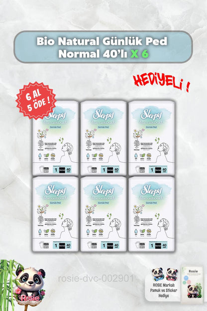 6 AL 5 ÖDE Bio Natural Günlük Ped Normal 40'lı ve Rosie