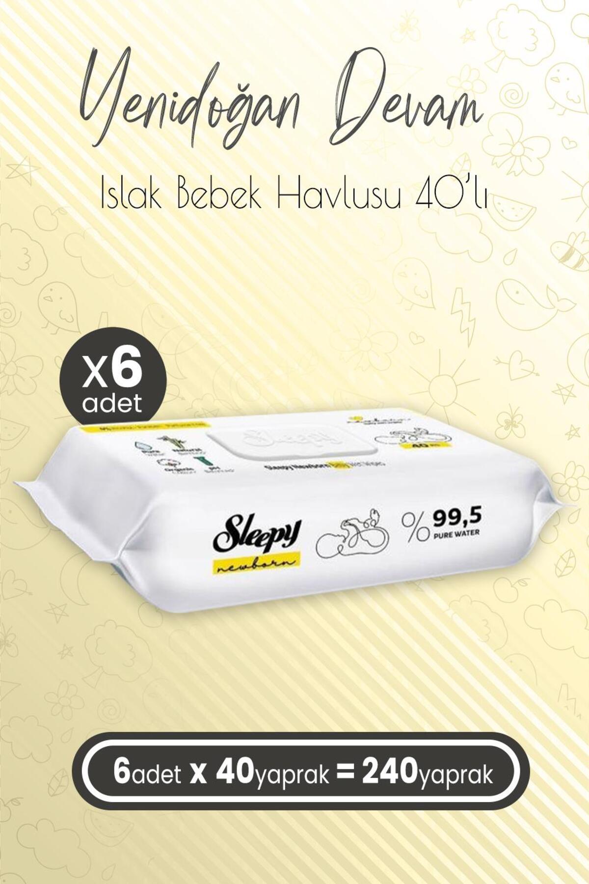 Yenidoğan Devam Islak Bebek Bakım Havlusu 40'lı x 6 (240 Yaprak)