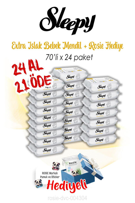 24 AL 21 ÖDE Extra 70'li Islak Bebek Havlusu ve ROSIE
