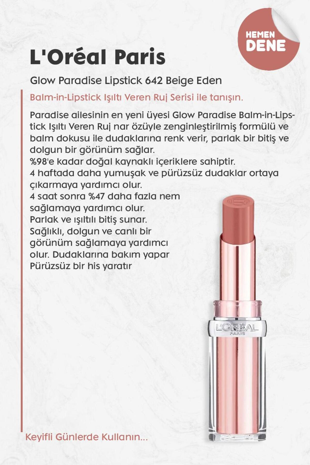 Glow Paradise Lipstick 642 Beige Eden
