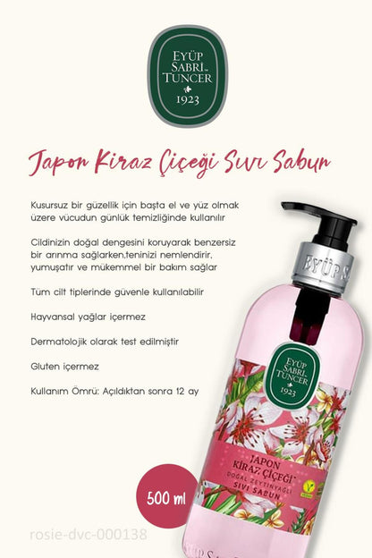 Eyüp Sabri Japon Kiraz Çiçeği Sıvı Sabun 500 ml, Kolonya 1 lt ve Rosie Pamuk