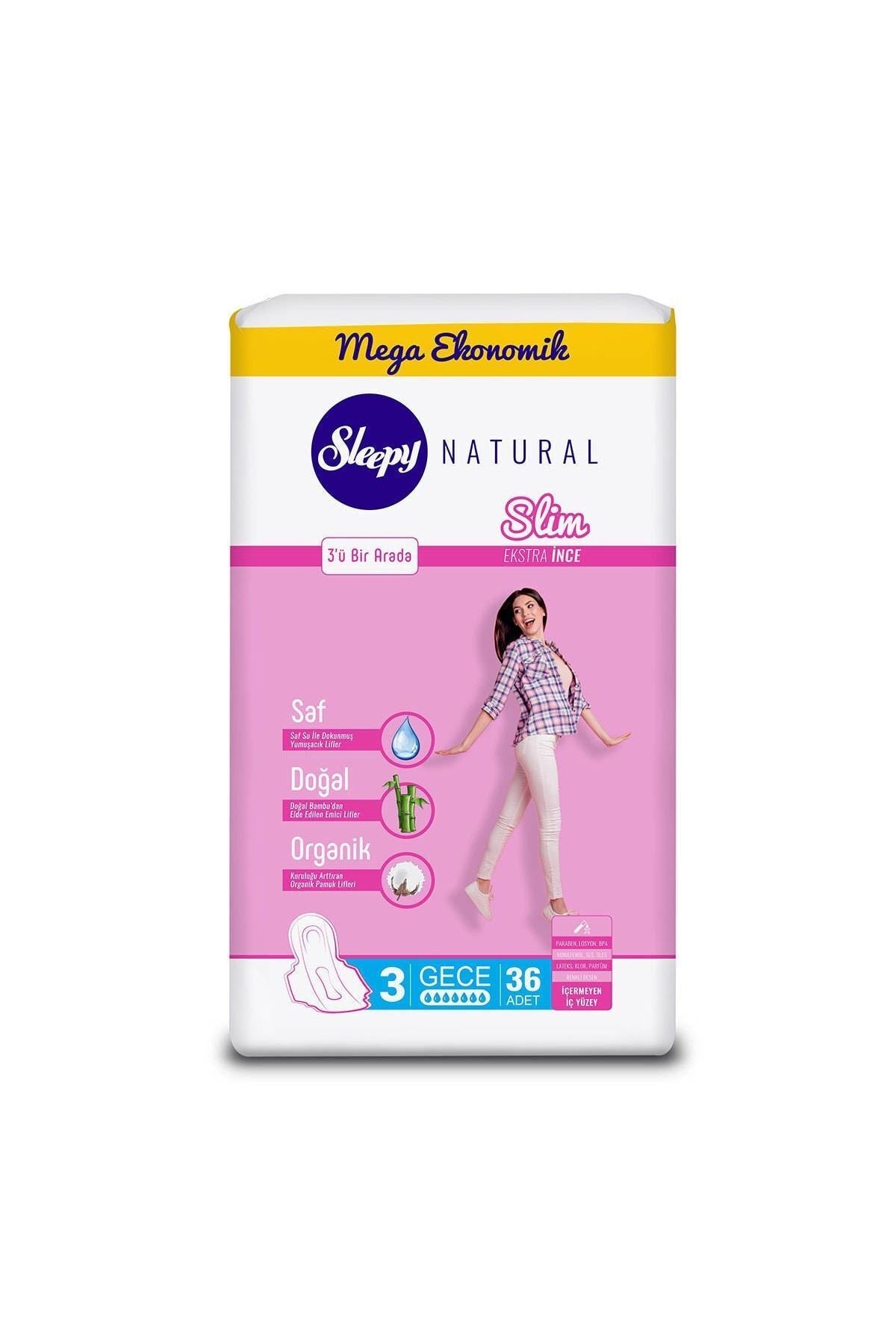 Natural Slim Ekstra Ince Gece 36 Ped
