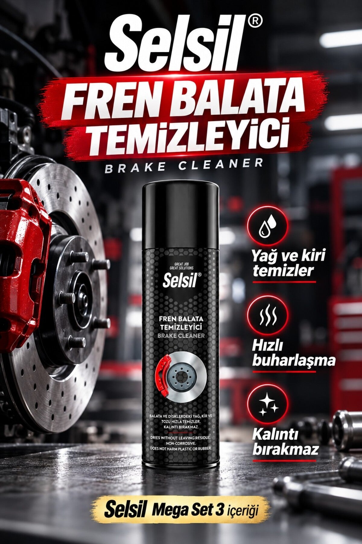 Motor & Fren Bakım 3'lü Set + Rosie 250 ml Sprey Koku Hediye