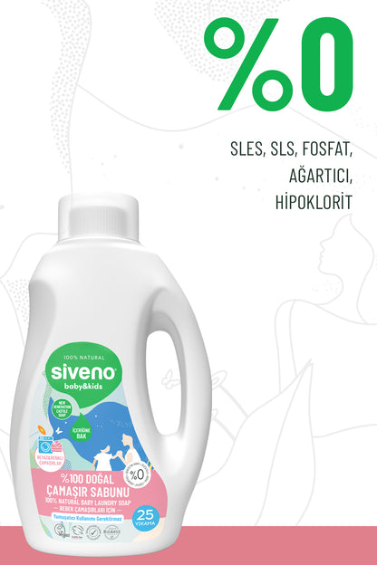%100 Doğal Bebek Çamaşır Sabunu Kendinden Yumuşatıcılı Bitkisel Deterjan Konsantre Vegan 750 ml