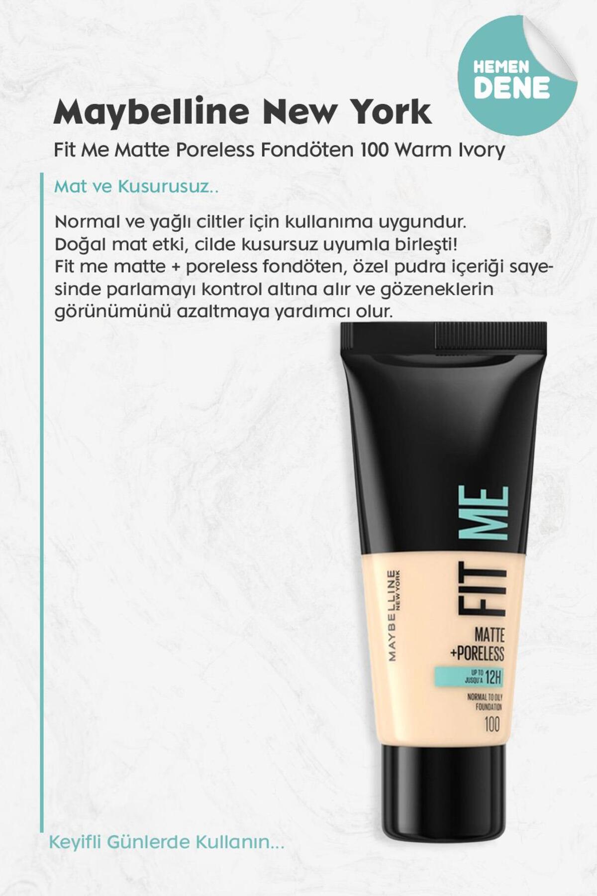 Fit Me Matte Poreless Fondöten 100 Warm Ivory
